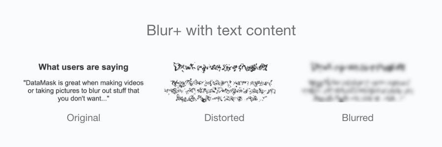 DataMask Blur+ filter applied on text