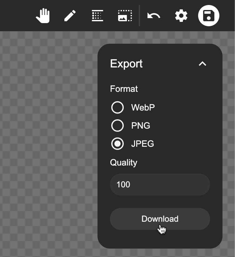 DataMask Editor convert screenshot to jpg